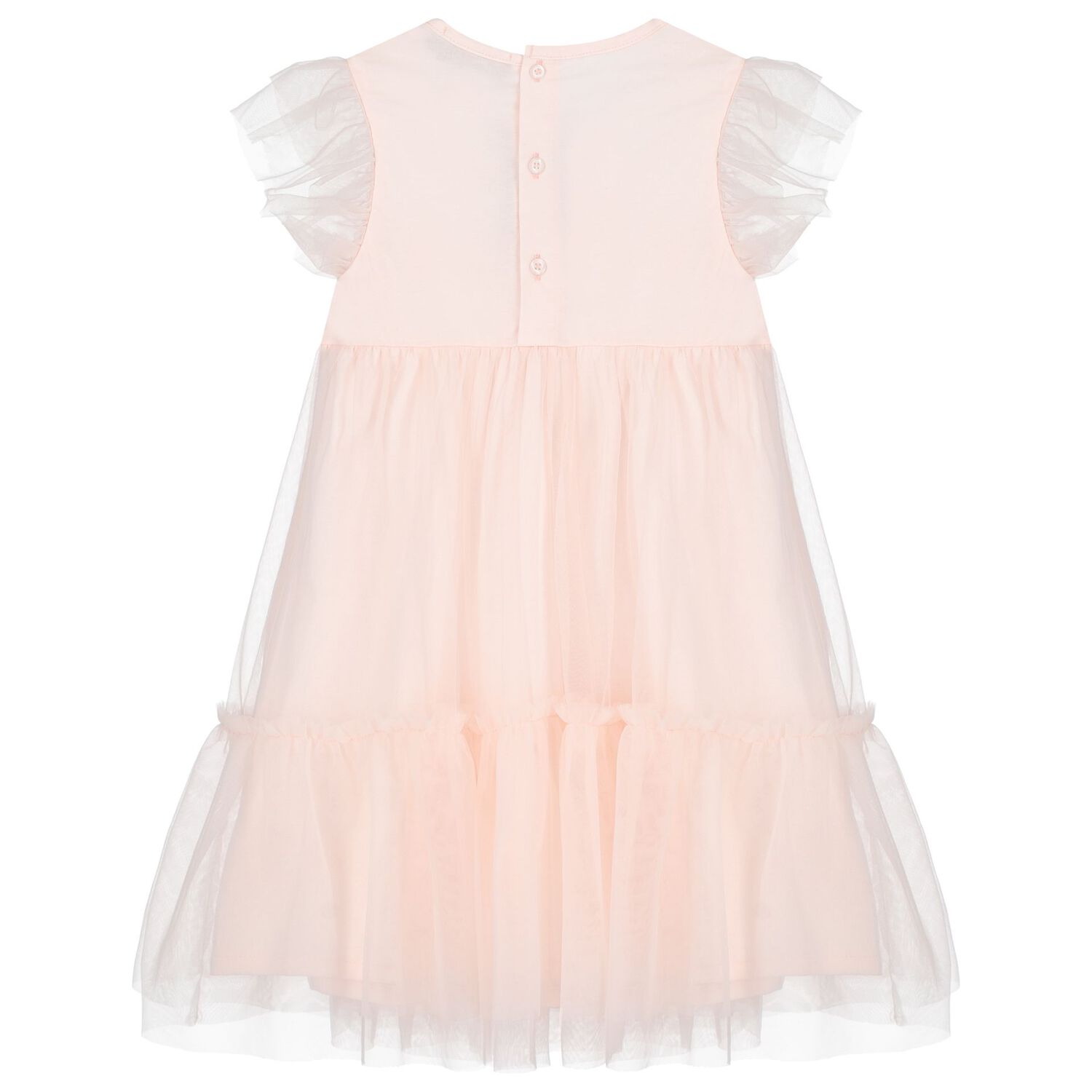 Girls Pink Logo Tulle Dress, 1, hi-res image number null