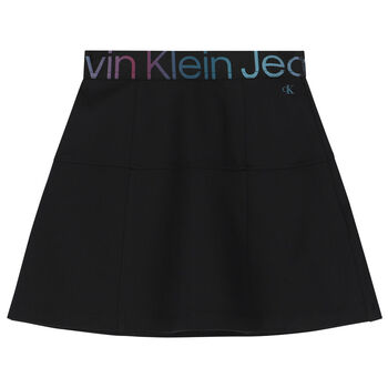 Girls Black Logo Skirt