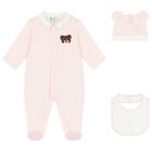 Baby Girls Pink Logo Babygrow Gift Set, 1, hi-res