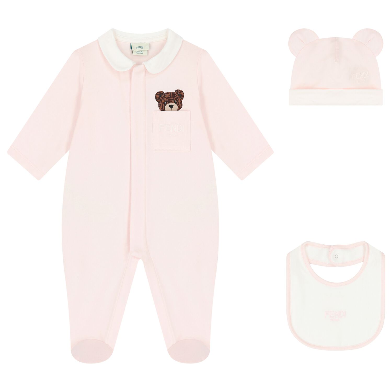 Baby Girls Pink Logo Babygrow Gift Set, 1, hi-res