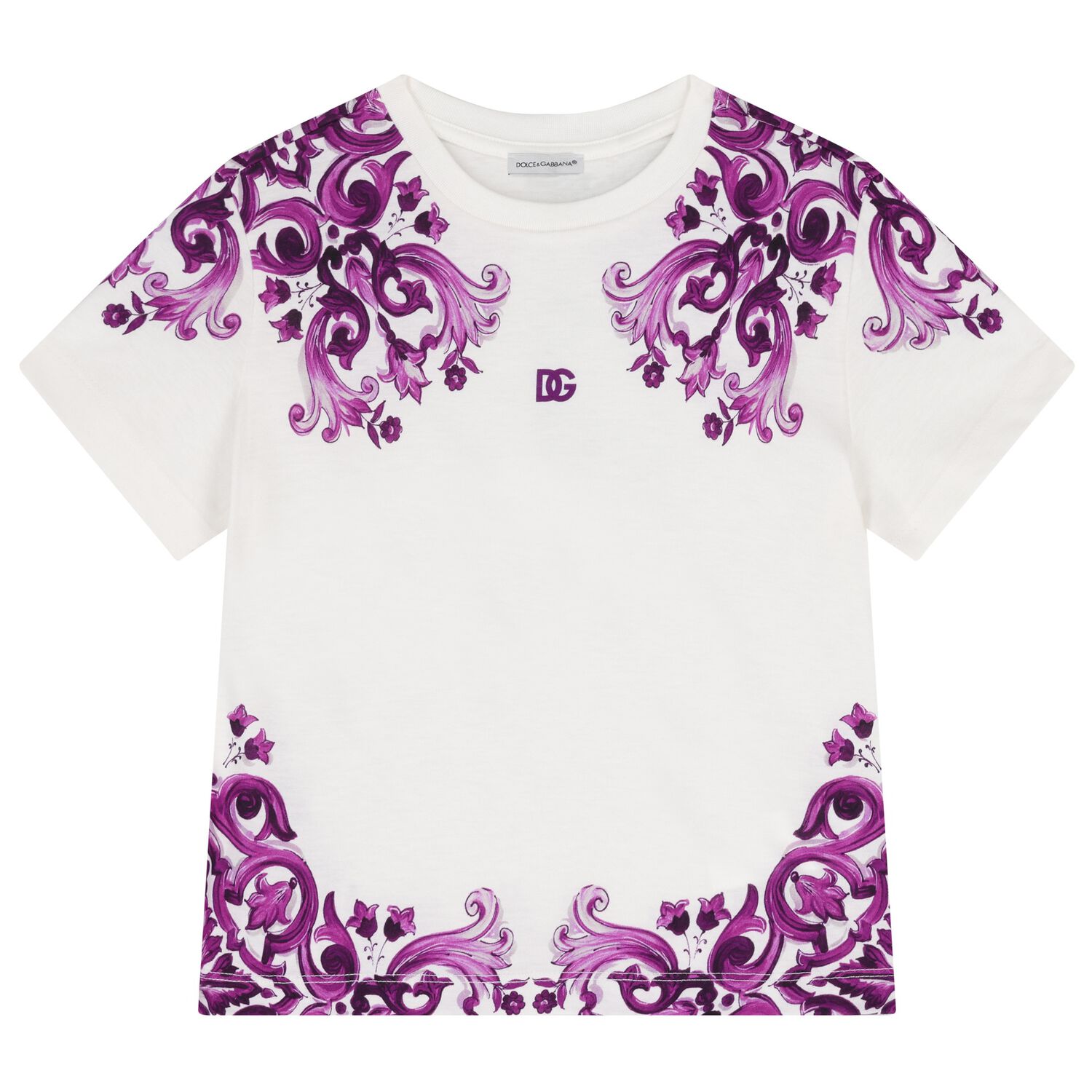Girls White & Purple Majolica T-Shirt, 1, hi-res image number null