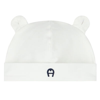 قبعة بالشعار باللون الأبيض