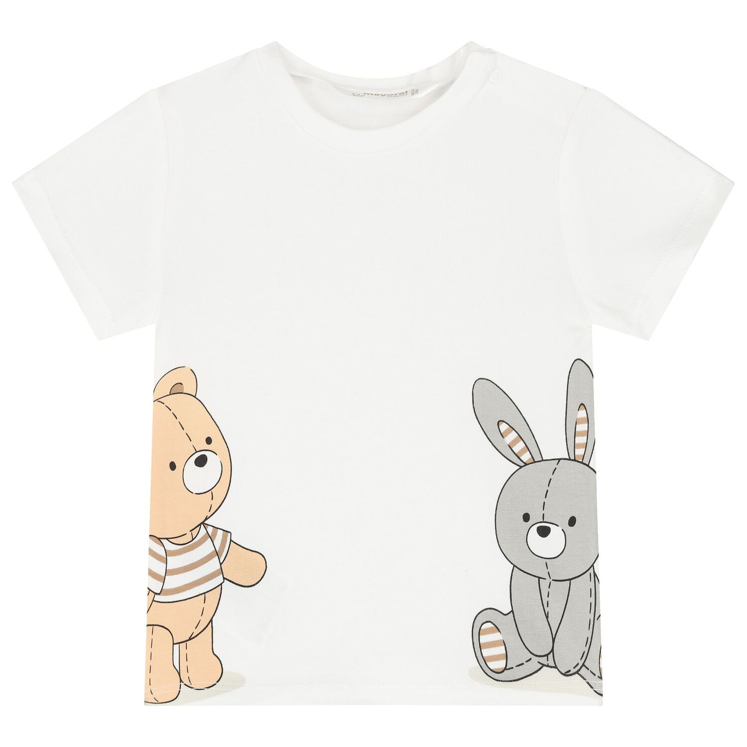 طقم شورت دب تيدي باللونين الأبيض والبني للأولاد الصغار (عبوة من قطعتين), 2, hi-res