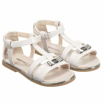 Girls White Patent Sandals