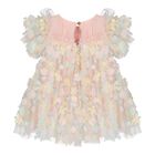 Baby Girls Pink Tulle Flowers Dress, 1, hi-res