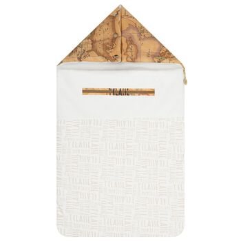 White & Beige Geo Map Baby Nest