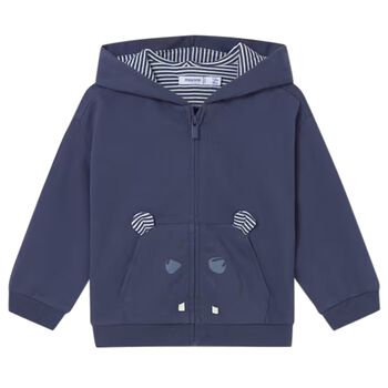 Younger Boys Blue Hooded Zip Up Top