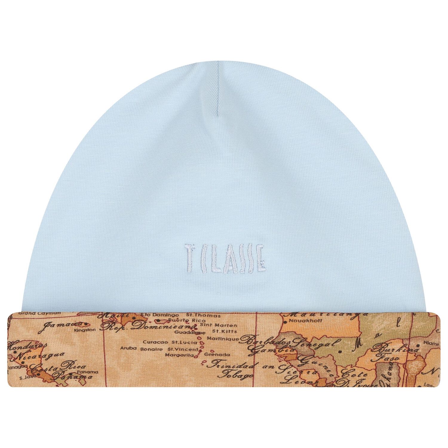 طقم هدايا ملابس أطفال للأولاد بطبعة خريطة جغرافية باللونين الأزرق والبيج, 1, hi-res