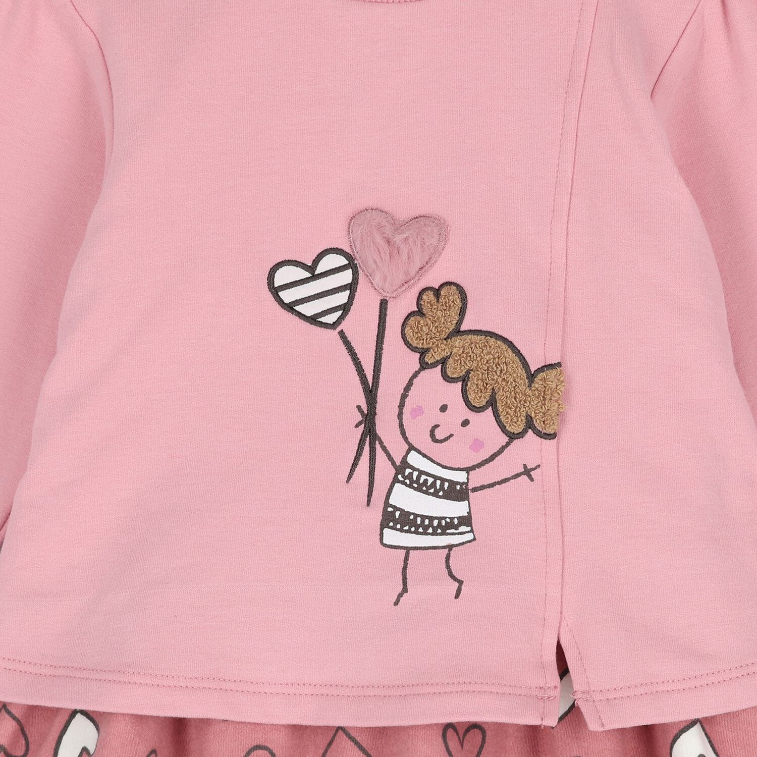 Baby Girls Pink Doodle Dress, 1, hi-res