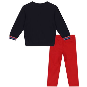 Younger Boys Blue & Red Jumper & Trousers Set