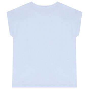 Girls Blue Sequin Logo T-Shirt