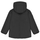 Boys Black Padded Puffer Jacket, 1, hi-res