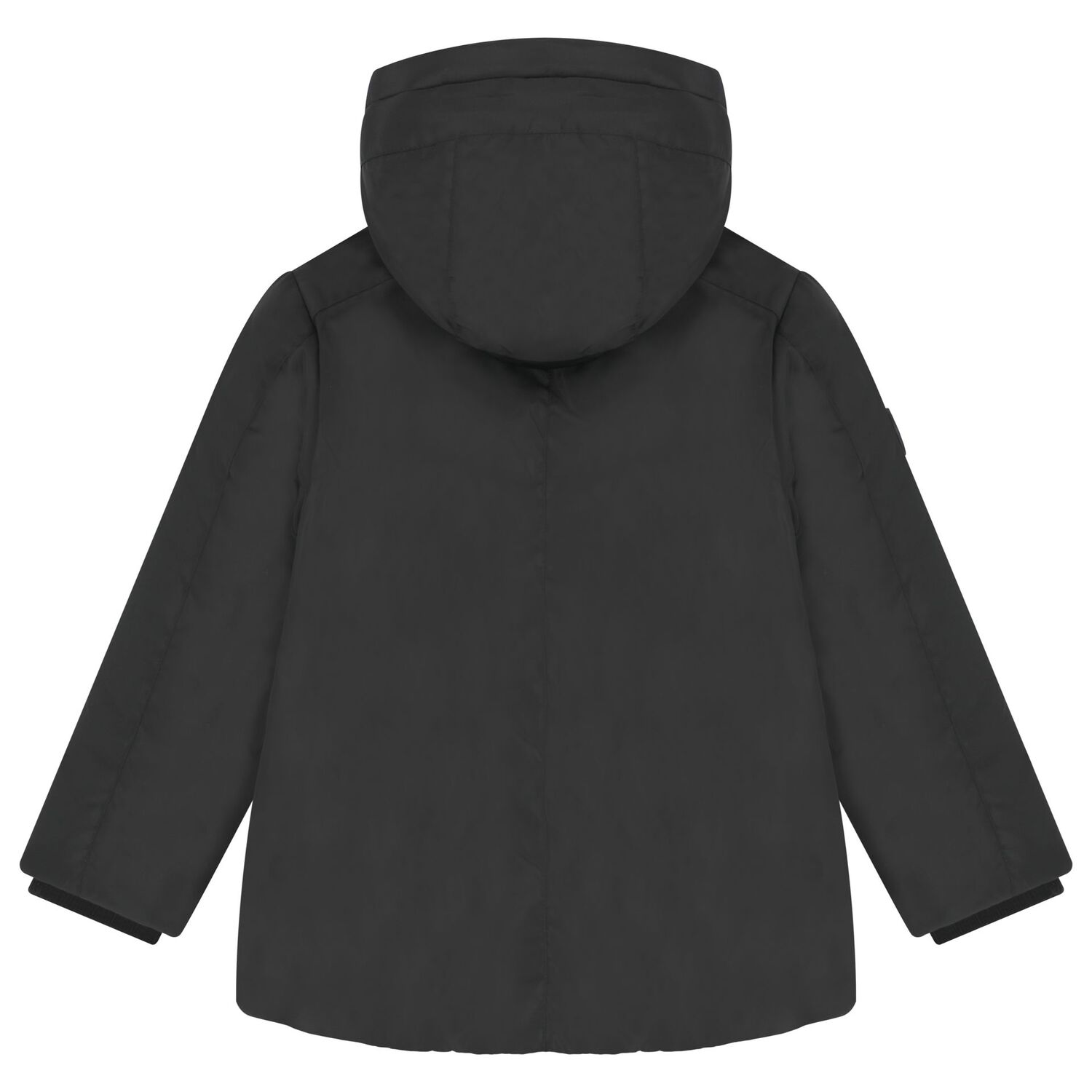 Boys Black Padded Puffer Jacket, 1, hi-res