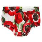 طقم بنات فستان بطبعة الزهور باللون الأحمر والأبيض, 1, hi-res