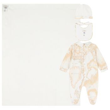 Ivory & Beige Geo Map Babygrow Gift Set
