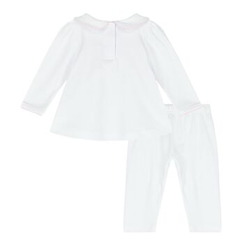 Baby Girls White and Pink Smocked Set