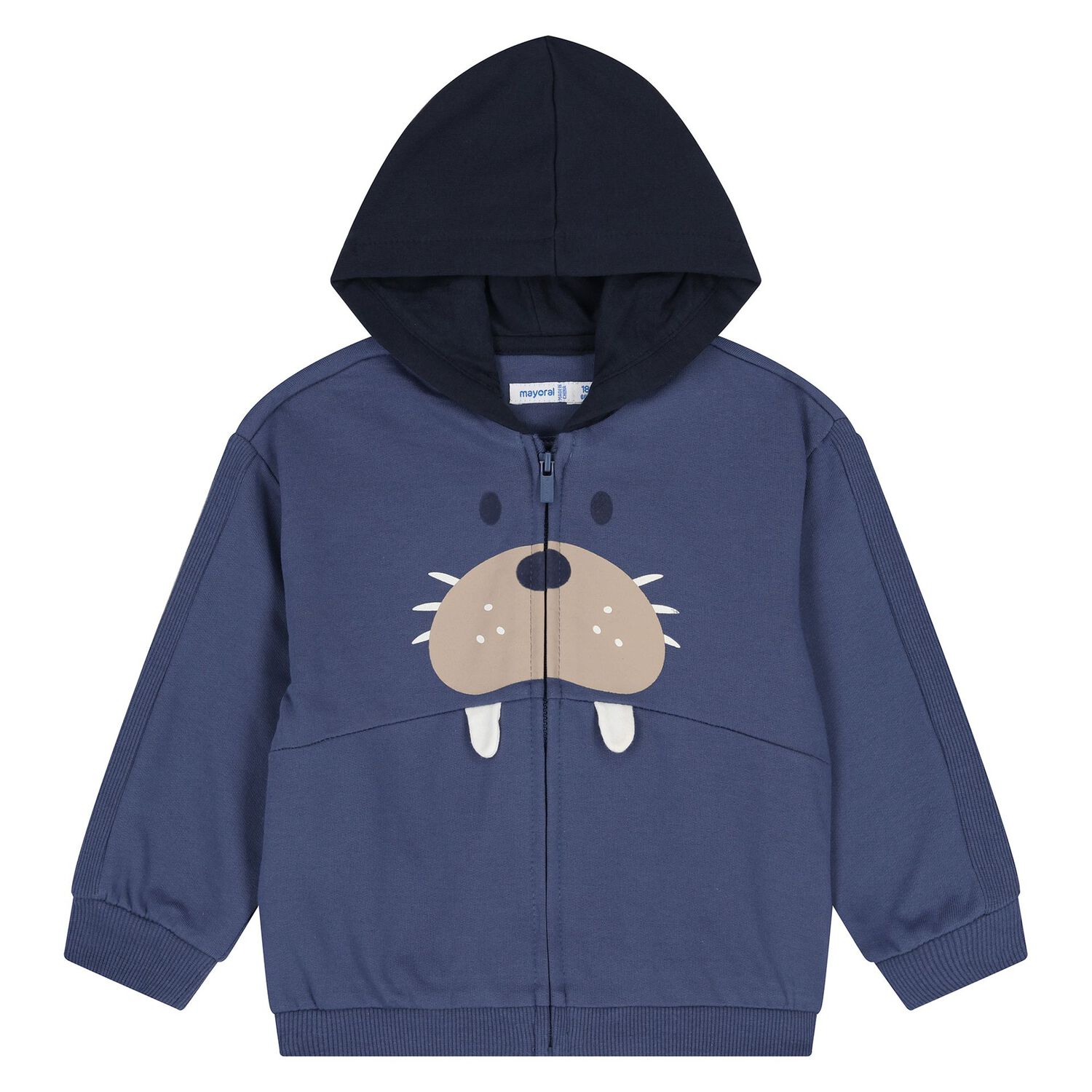 طقم رياضي للأولاد بطبعة دب باللون العاجي والأزرق الداكن (3 قطع), 2, hi-res