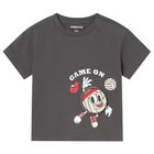 Younger Boys Grey Volley Ball T-Shirt, 2, hi-res