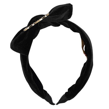 Girls Black Heart Headband