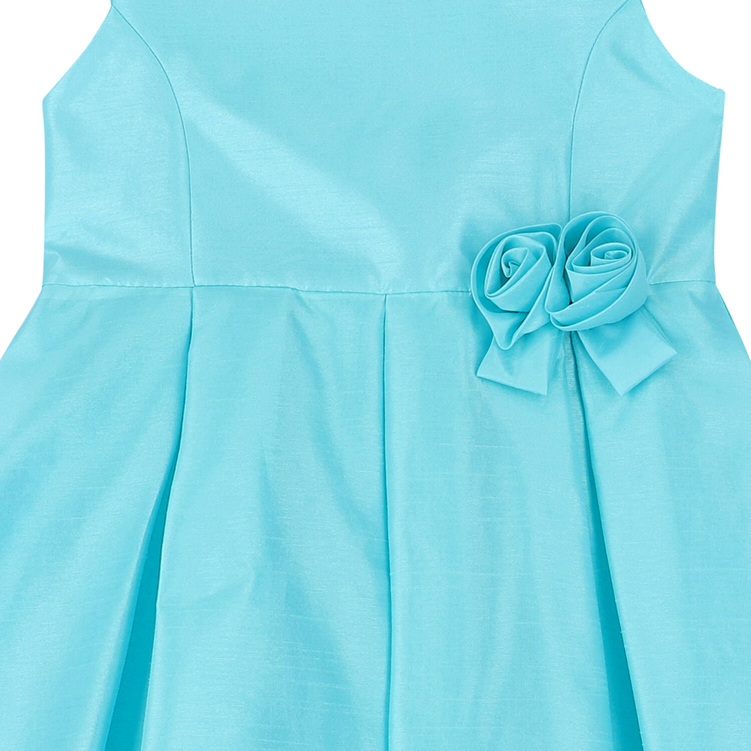 Girls Blue Flower Dress, 1, hi-res