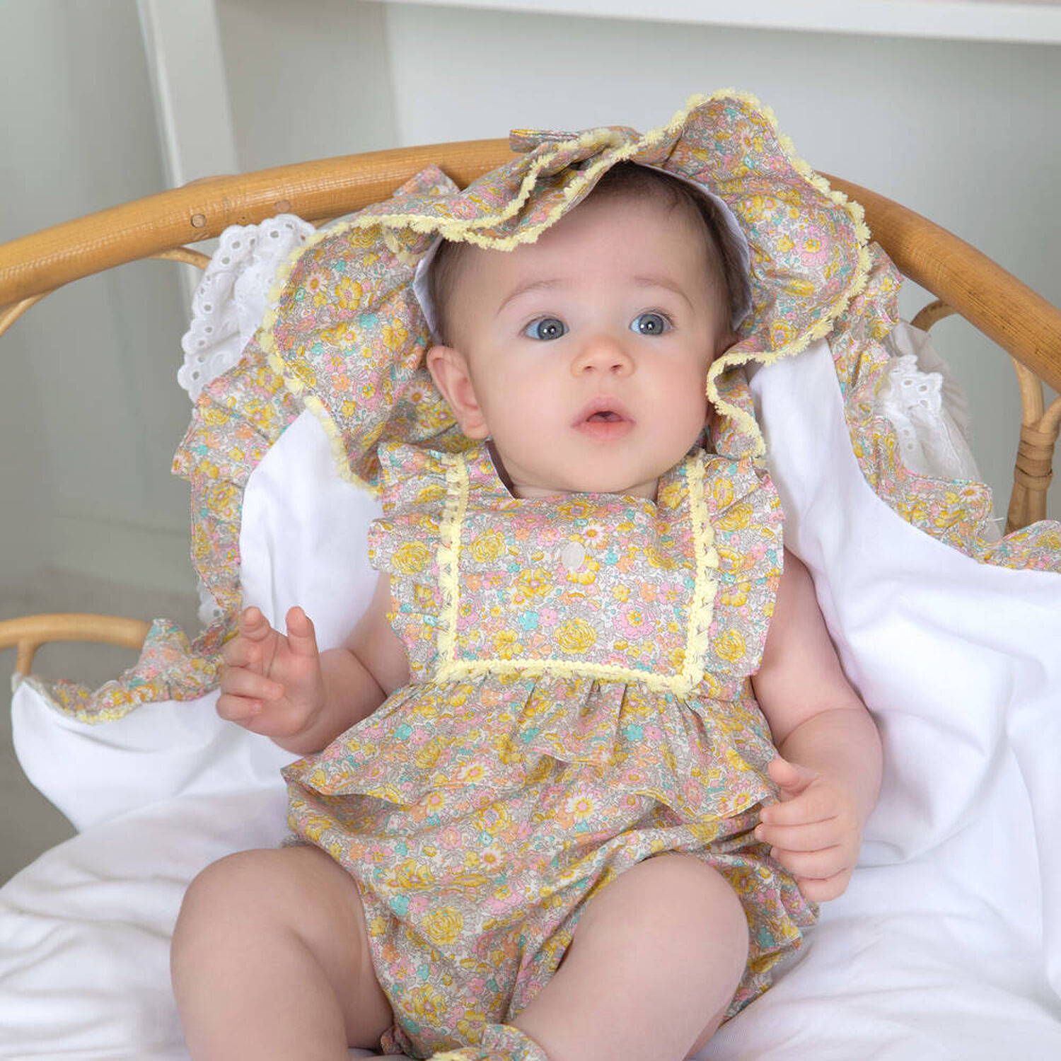 قبعة بنات باللون الوردي و الاصفر, 1, hi-res image number null