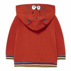 Younger Boys Orange Tiger Zip Up Top, 1, hi-res