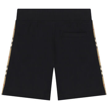 Black & Beige Check Shorts