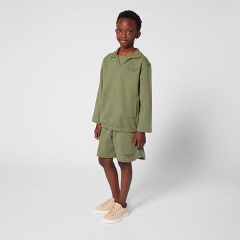 Boys Green Logo Shorts