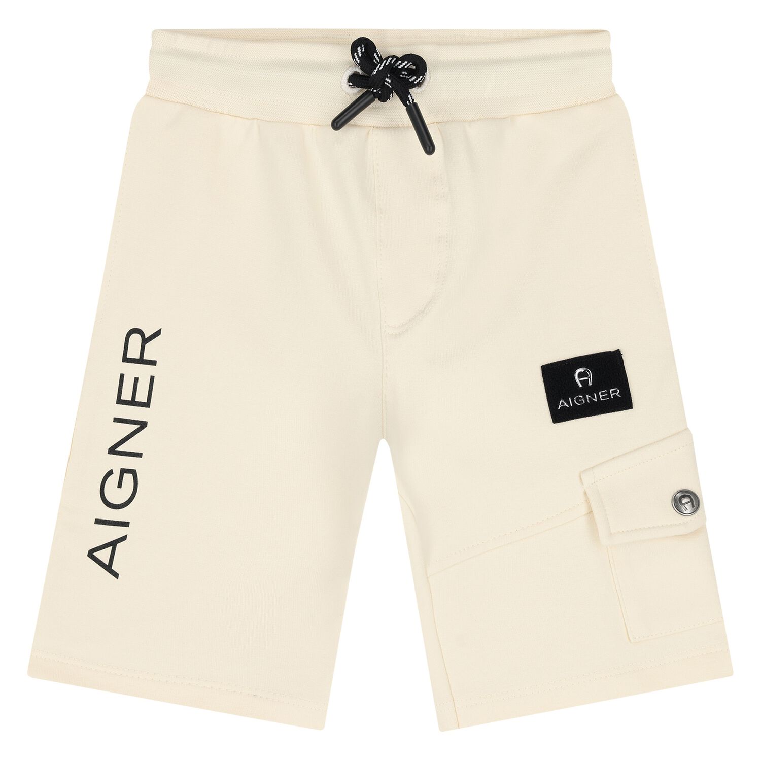 Younger Boys Beige Logo Shorts , 2, hi-res