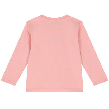 Pink Teddy Bear Logo Long Sleeve Top