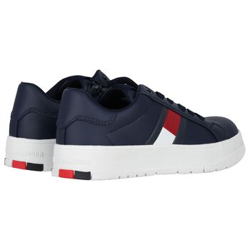 Boys Navy Blue Logo Trainers