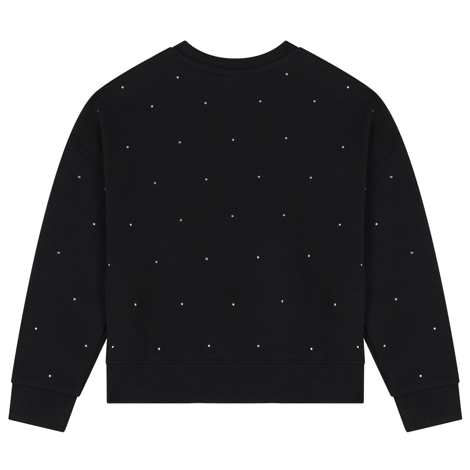 Girls Black Embellished Logo Sweatshirt, 2, hi-res image number null