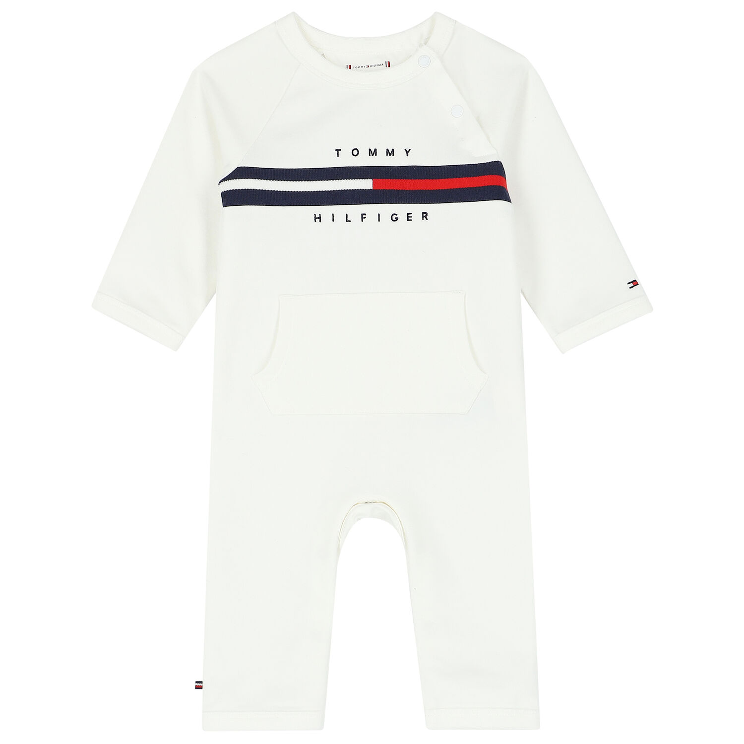 White Logo Baby Romper, 3, hi-res