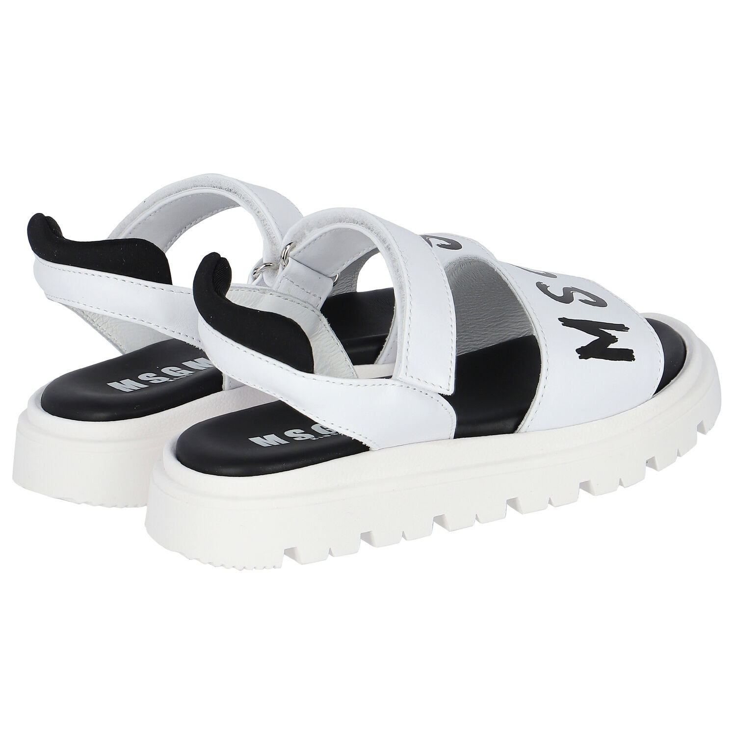 White & Black Logo Sandals, 1, hi-res image number null