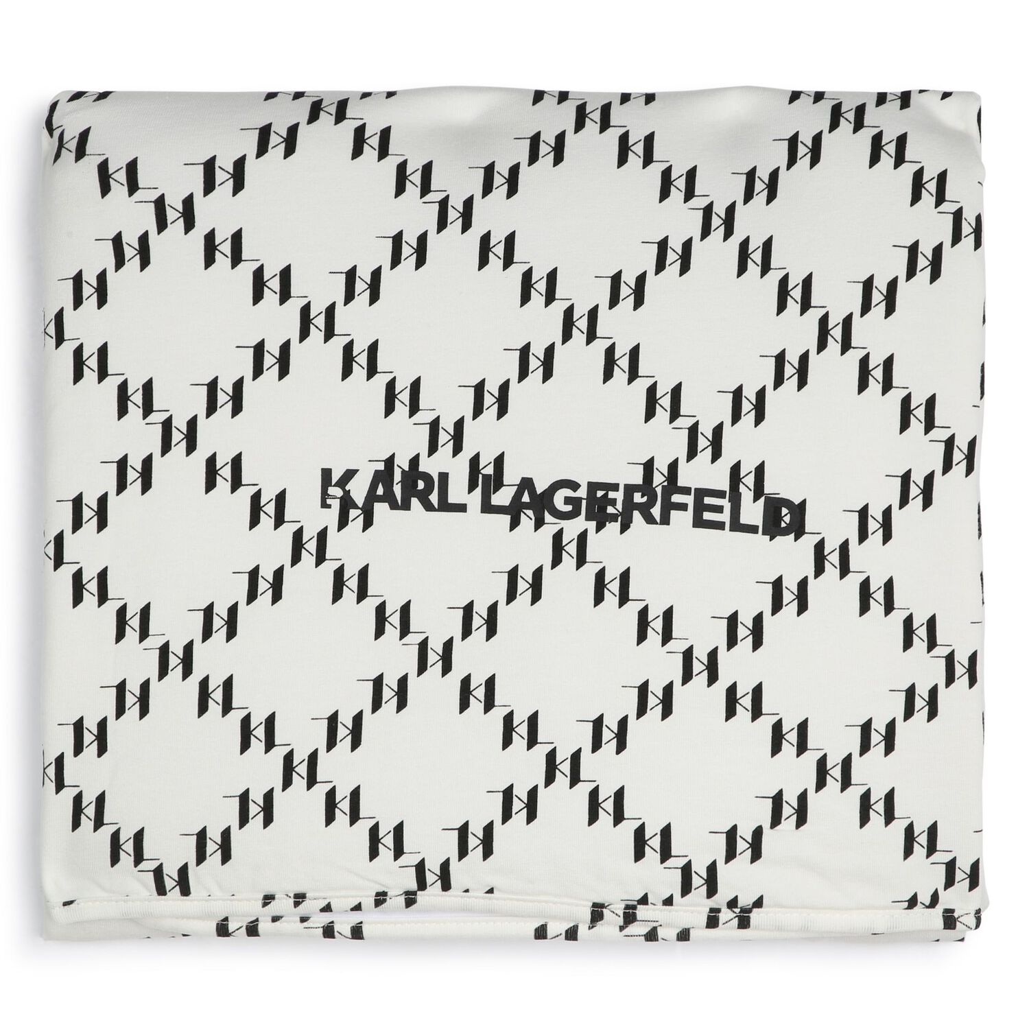 Ivory & Black Monogram Logo Baby Blanket, 1, hi-res