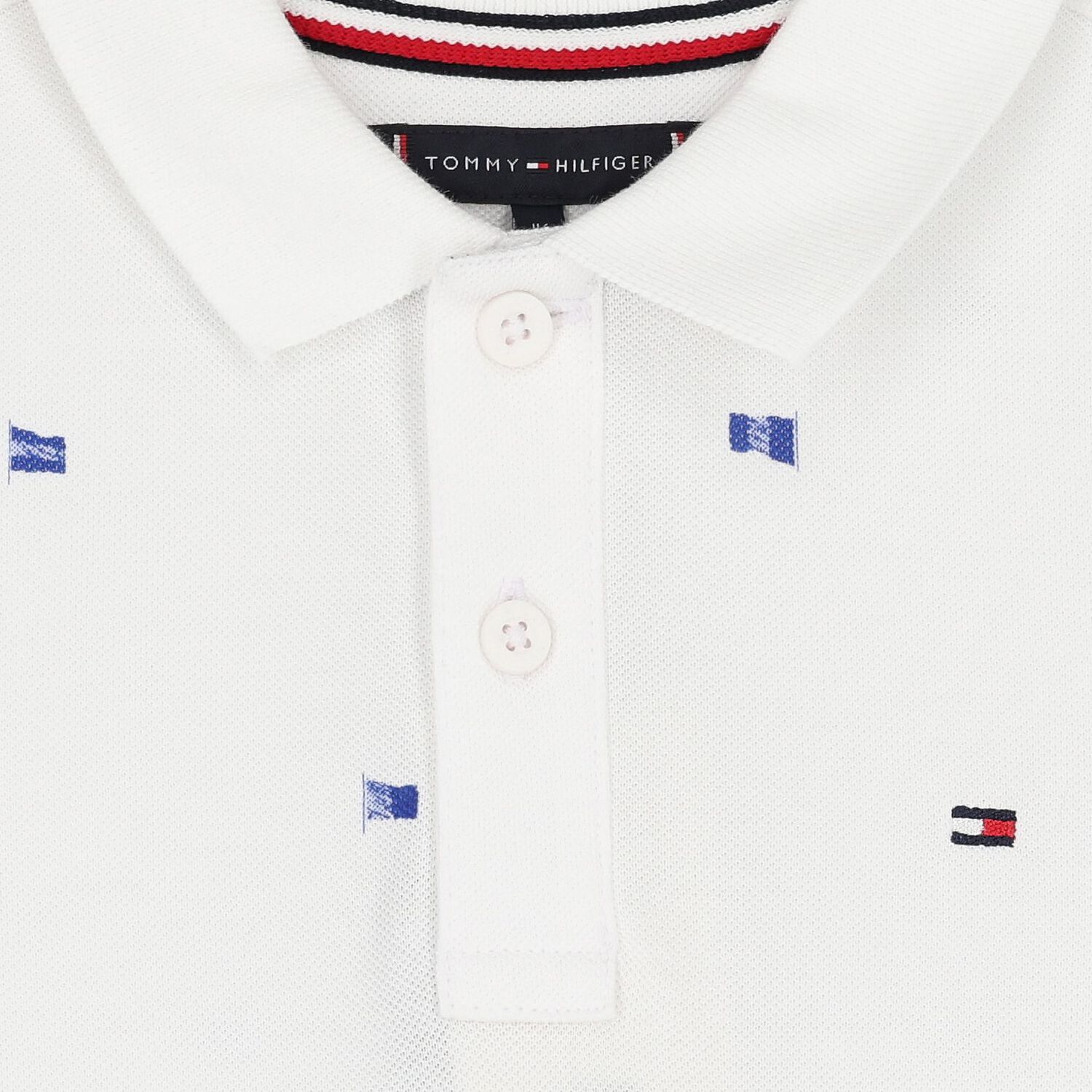 Boys White Logo Flag Polo Shirt, 1, hi-res image number null