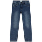 Boys Blue Denim Logo Jeans, 1, hi-res