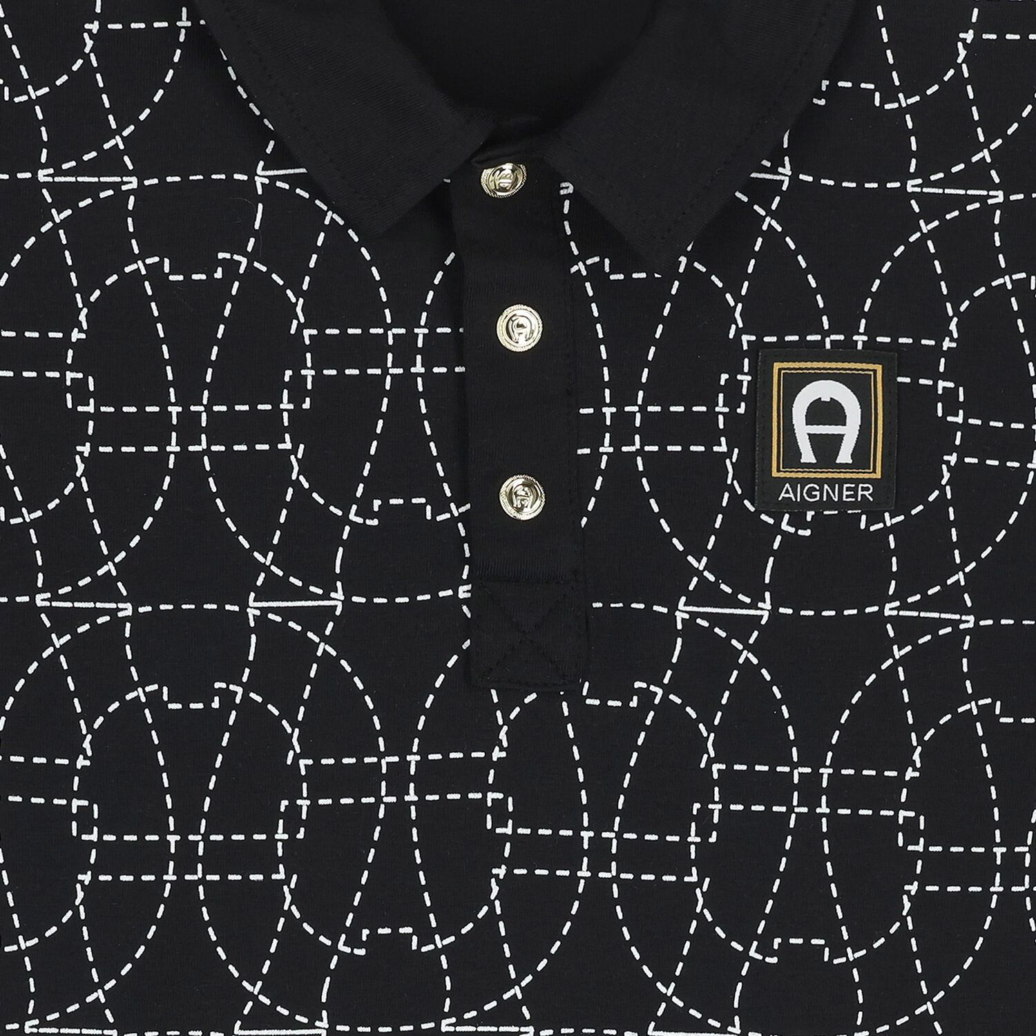 قميص بولو باللون الأسود بشعار للأولاد, 2, hi-res