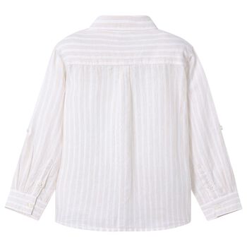 Boys Beige Stripe Shirt