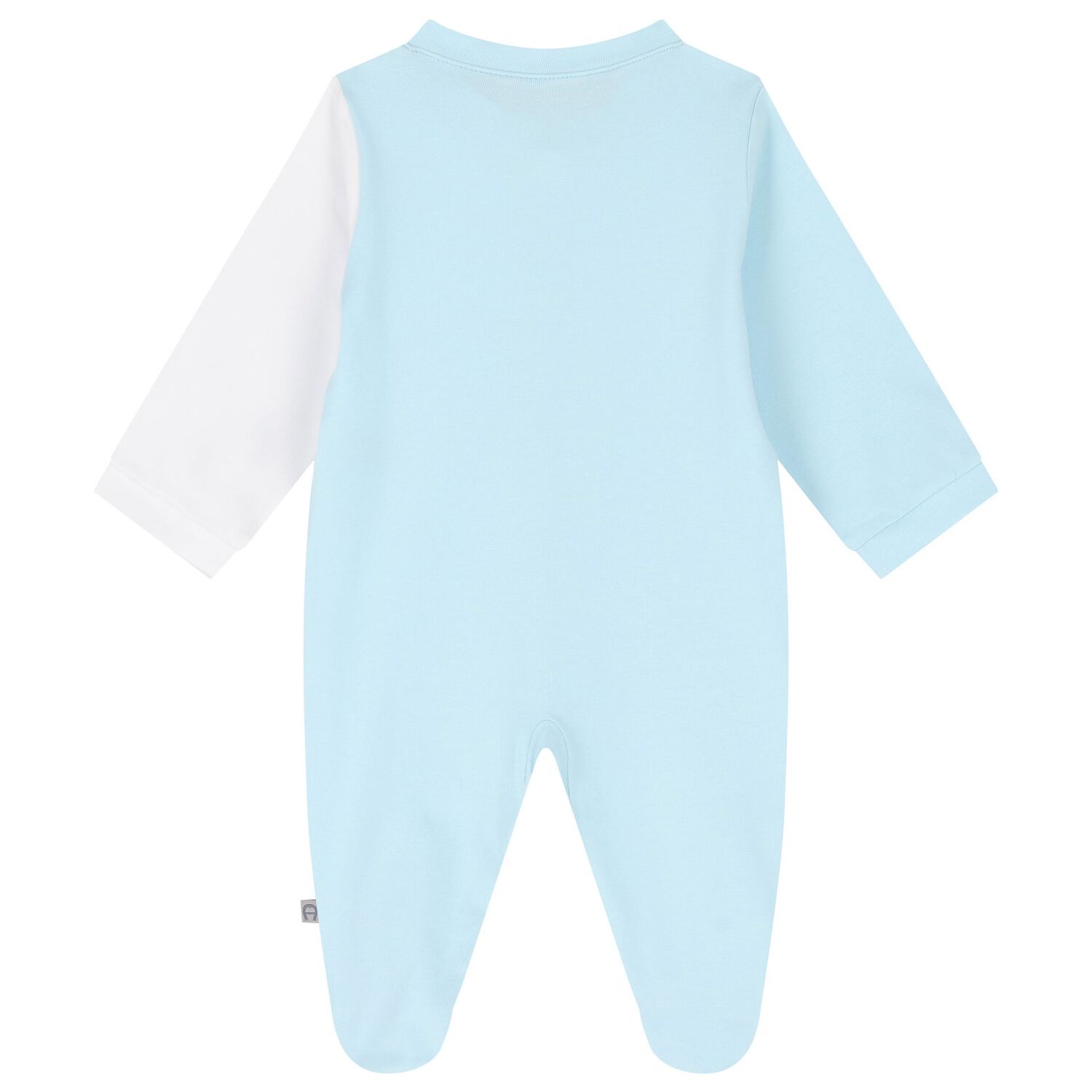 Baby Boys Blue & White Logo Babygrow, 1, hi-res