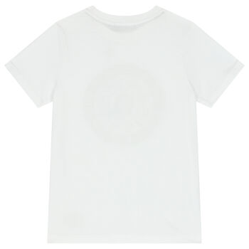 Boys White & Gold Logo T-Shirt