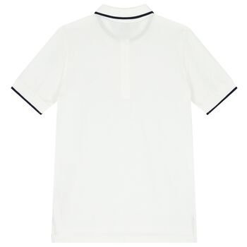 Boys White Logo Polo Shirt