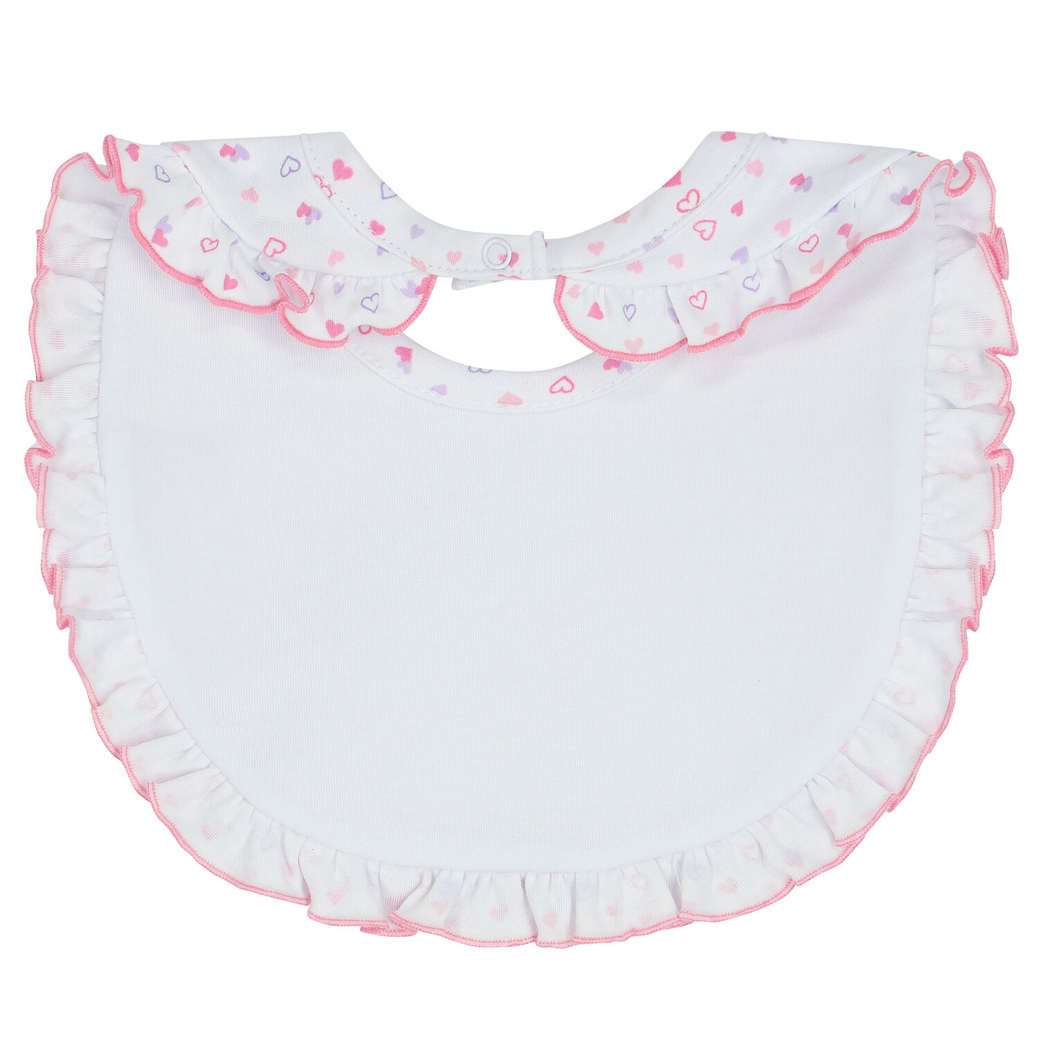 مريلة بنات بطبعة قلوب باللون الابيض, 1, hi-res