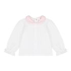 Baby Girls Pink & White Dungaree Set, 1, hi-res