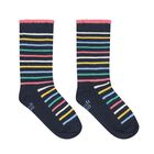 Girls Navy Blue & Pink Socks ( 3-Pack ), 1, hi-res
