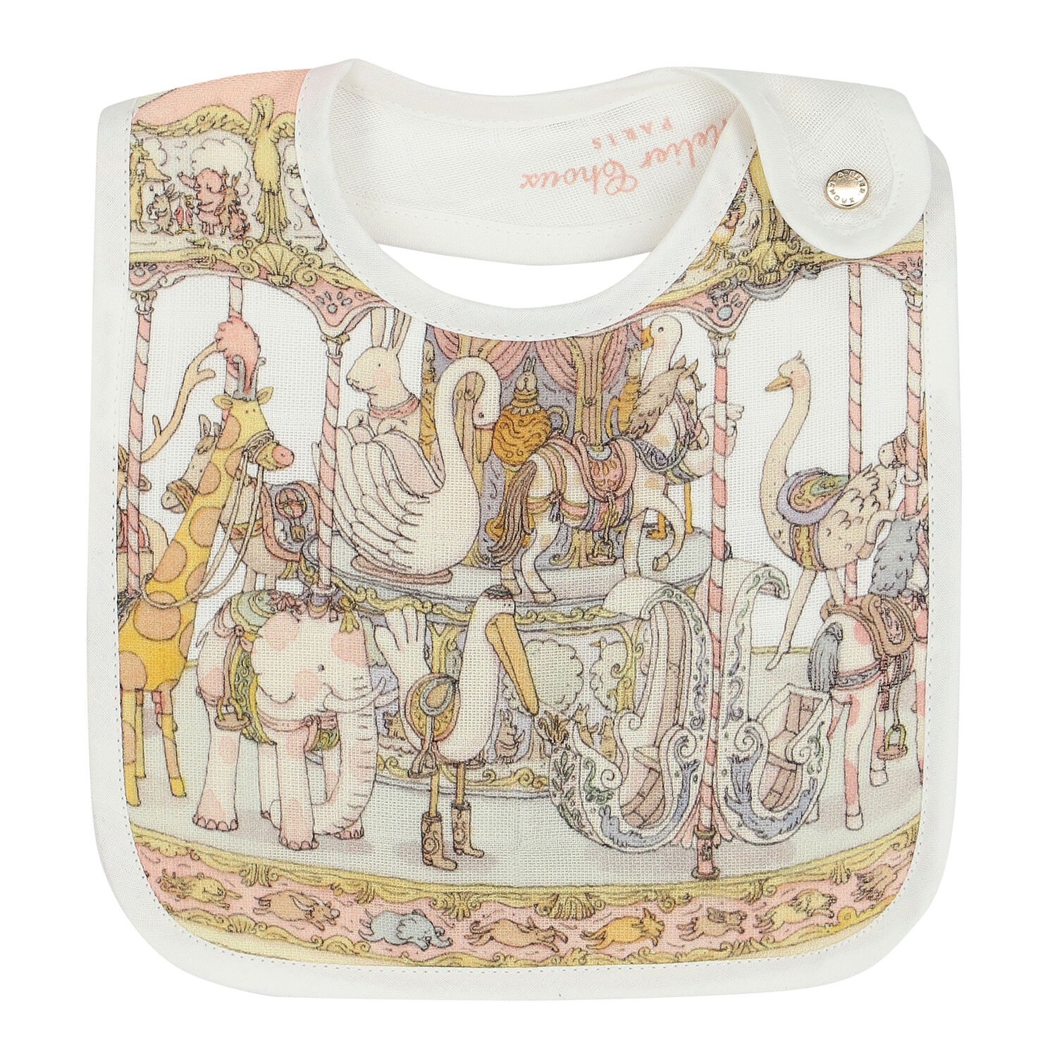 Baby Girls Ivory & Pink Carousel Babygrow Gift Set, 1, hi-res