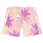 Younger Girls Beige & Pink Logo Shorts Set, 1, hi-res