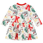 طقم فستان بالشعار باللون العاجي والأحمر , 1, hi-res