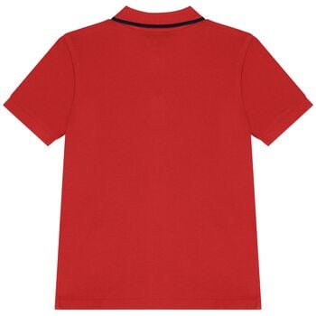 قميص اولاد بولو بالشعار باللون الاحمر 