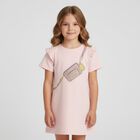 Girls Pink Logo Bag Dress, 3, hi-res